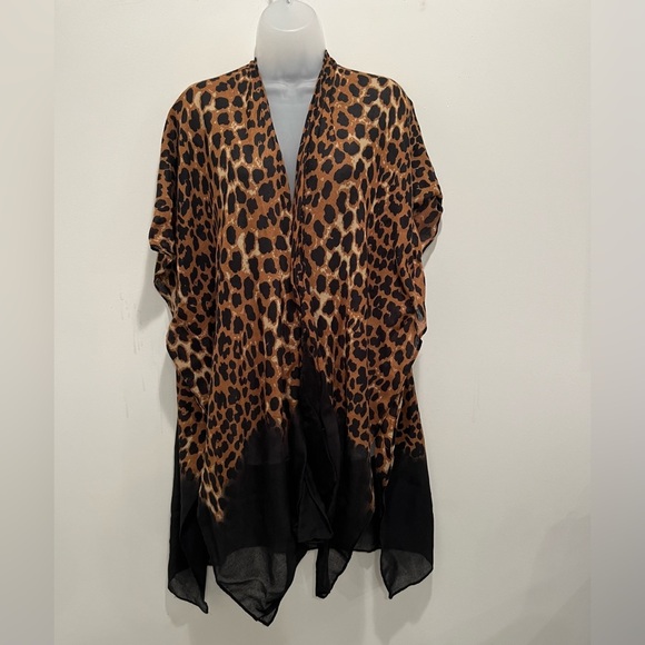 JUST BE women leopard print cardigan /one size - Picture 3 of 7